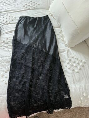 Black Lace Midi Skirt